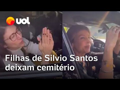 Filhas de Silvio Santos saem de enterro em SP; veja imagens de Rebeca Abravanel e Daniela Beyruti