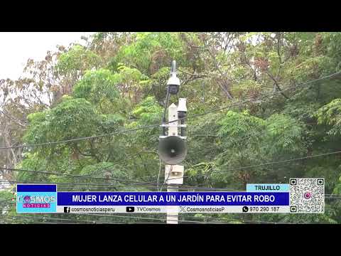 Trujillo: mujer lanza celular a un jardín para evitar robo