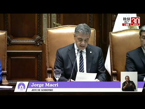 Jorge Macri inauguró el periodo de sesiones ordinarias en la ciudad de Buenos Aires