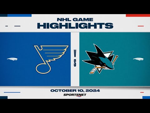 NHL Highlights | Blues vs. Sharks - October 10, 2024