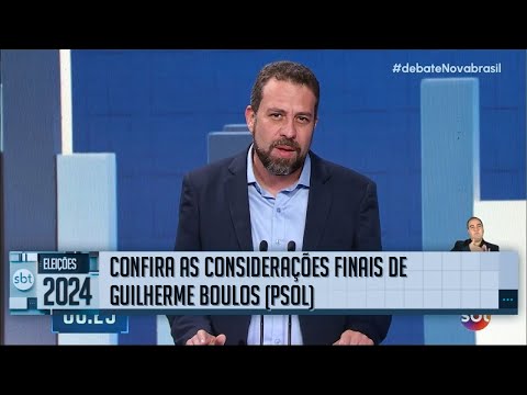 Debate SBT: Confira as considerações finais do candidato Guilherme Boulos (PSOL)