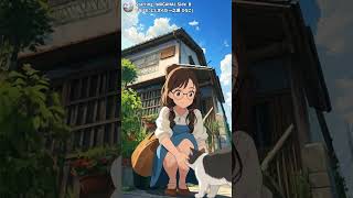 【AI Short Movie】にゃーんと女の子 #ai動画 #aiアニメ #ねこ