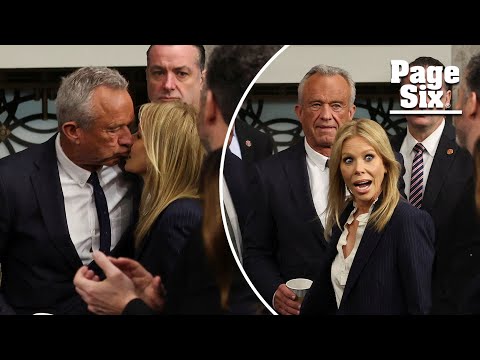 Cheryl Hines supports husband RFK Jr. with a kiss before he’s grilled at Senate confirmation hearing