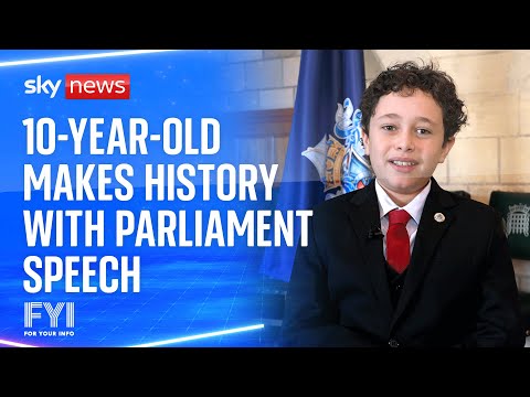 10-year-old becomes the youngest person to speak in the House of Commons
