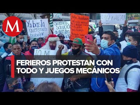 Ferieros de CdMx bloquean calzada San Antonio Abad; exigen apoyos por covid-19