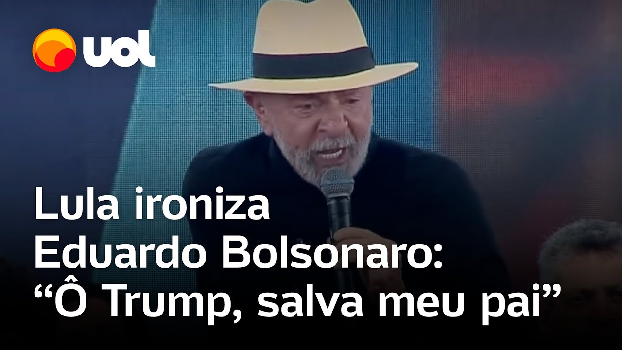 Lula imita Eduardo Bolsonaro e debocha do deputado Ô Trump salva meu pai da prisão vídeo