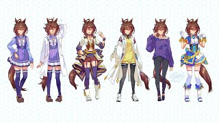 【ウマ娘ファンアート】アグネスタキオンの衣装6スタイルを描いたよ/約12分