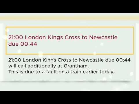 21:00 London Kings Cross to Newcastle due 00:44