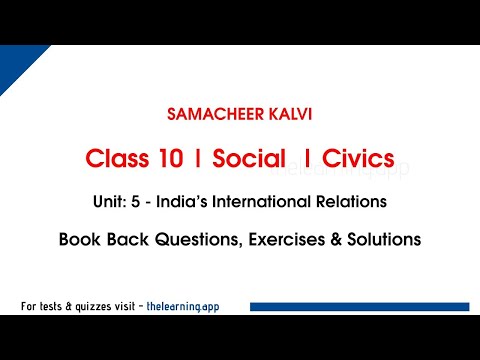India’s International Relations Questions | Unit 5 | Class 10 | Civics | Social | Samacheer Kalvi