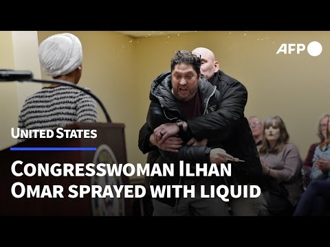 US Congresswoman Ilhan Omar sprayed with substance during speech | AFP