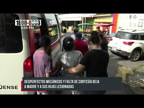 Madre e hijas lesionadas en accidente en Managua - Nicaragua