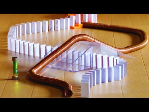 Domino vs Simplest Electromagnetic Train