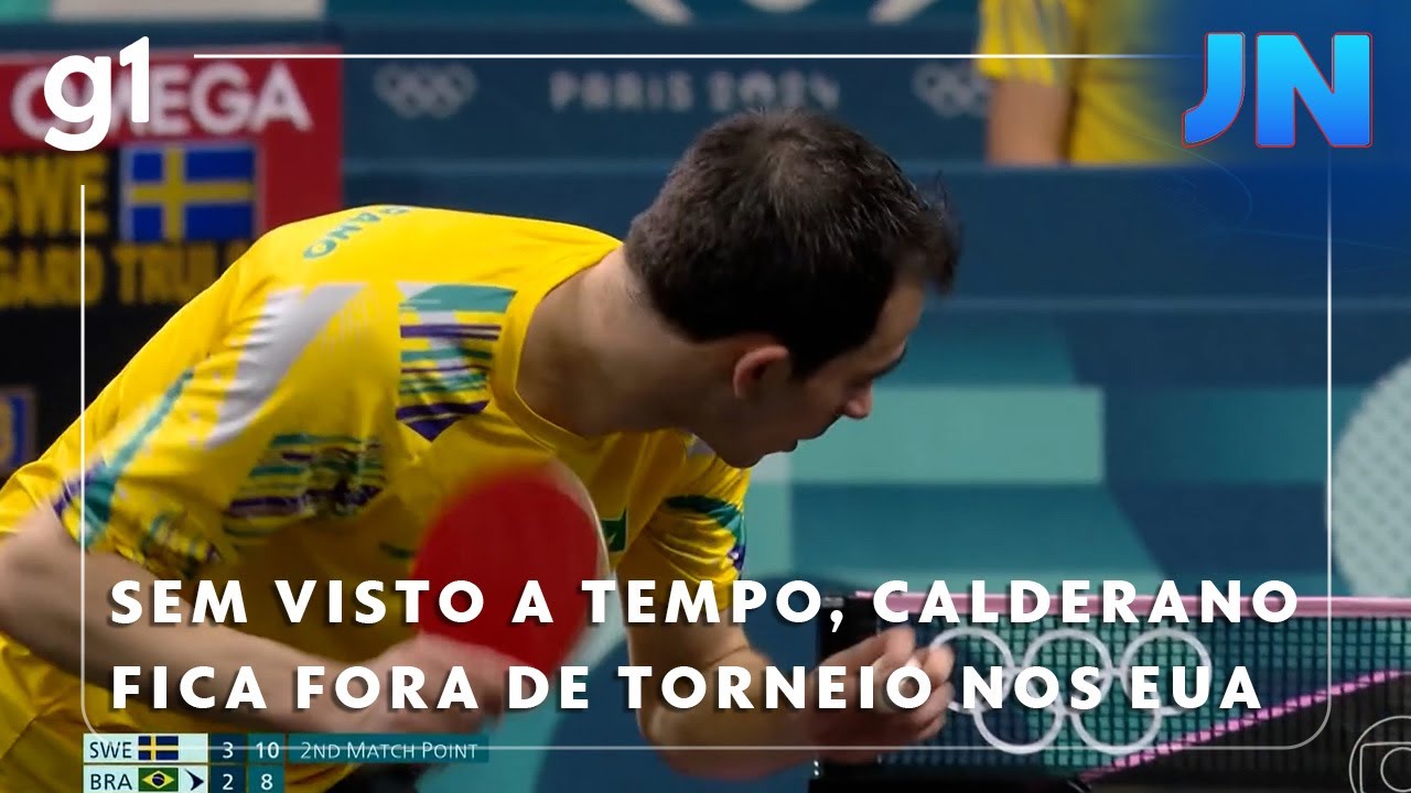 Jornal Nacional Sem visto a tempo Hugo Calderano fica fora de torneio de tênis de mesa nos EUA