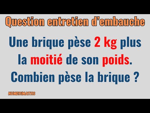 📚 Question entretien d'embauche : Évitez le piège des 3kg ! 😲🧱