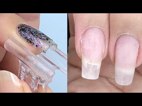 Gel Nails Fill on MYSELF - Glass Glitter Design