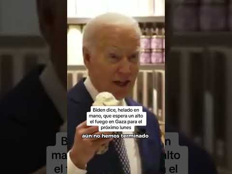 Biden dice, helado en mano, que espera un alto el fuego en Gaza para el próximo lunes