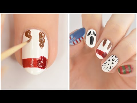 Halloween Character Nail Art 2022 🎃 Using Only A Toothpick Nail Design Compilation!