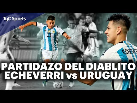 ASÍ JUGÓ EL DIABLITO ECHEVERRI vs URUGUAY  GAMBETAS, DESTELLOS Y ASISTENCIA DE LUJO  ¡CRACK!