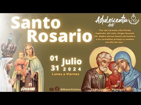 Rezo del Santo Rosario hecho por Adulescentia en latín, inglés y español