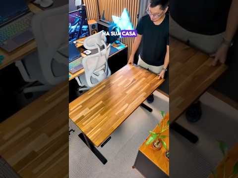 Montei a MINHA PRÓPRIA MESA com REGULAGEM DE ALTURA ELÉTRICA!