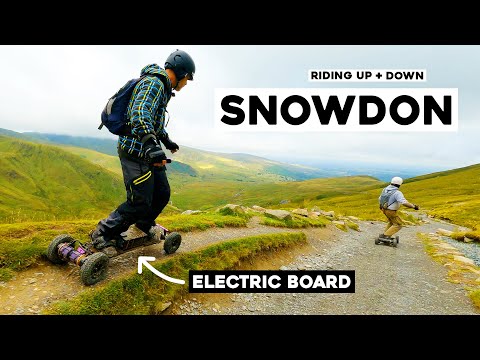 Riding up Snowdon on Electric Skateboards