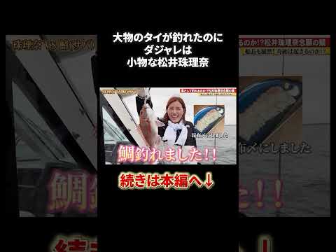 大物のタイを釣ったがダジャレは小物な松井珠理奈！！#shorts  #松井珠理奈 #釣り