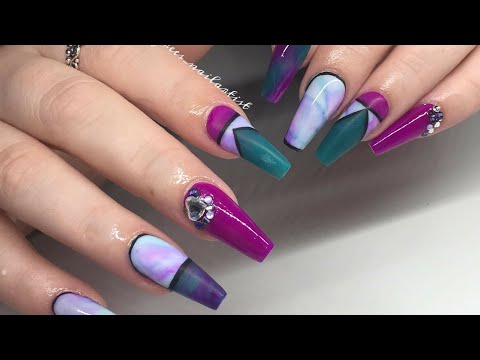 Geometric Acrylic Nail Design Set