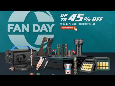 FAN DAY Sale from Olight: Up to 45% Off, New Lights + Outdoor Gear Company