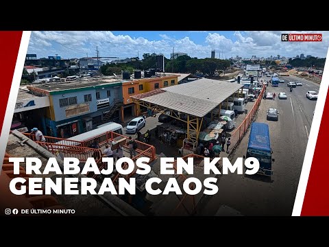 TRABAJOS DE AMPLIACIÓN EN KM 9 APRESURA DESALOJO Y GENERA CAOS VEHICULAR