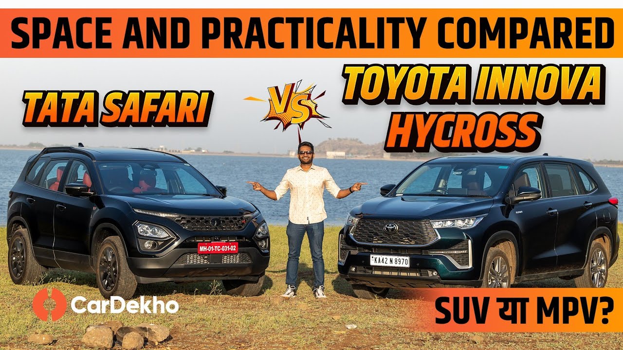 Toyota Innova Hycross Vs Tata Safari Comparison | कौनसी ज्यादा Spacious और Practical है? | CarDekho