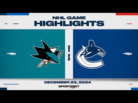 NHL Highlights | Sharks vs. Canucks - December 23, 2024