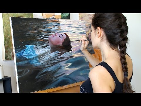 Oil Painting Time Lapse | Floating In Sunset Waters