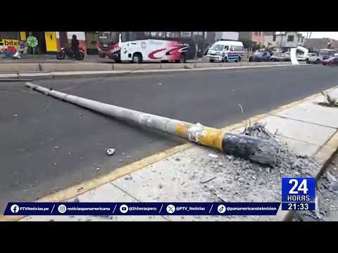 Trujillo: camioneta se despista y choca contra poste