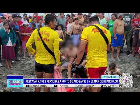 Trujillo: rescatan a tres personas a punto de ahogarse en el mar de Huanchaco