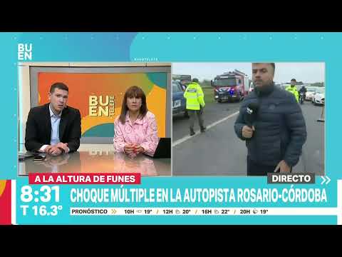 Rosario: choque múltiple en la autopista Rosario- Córdoba