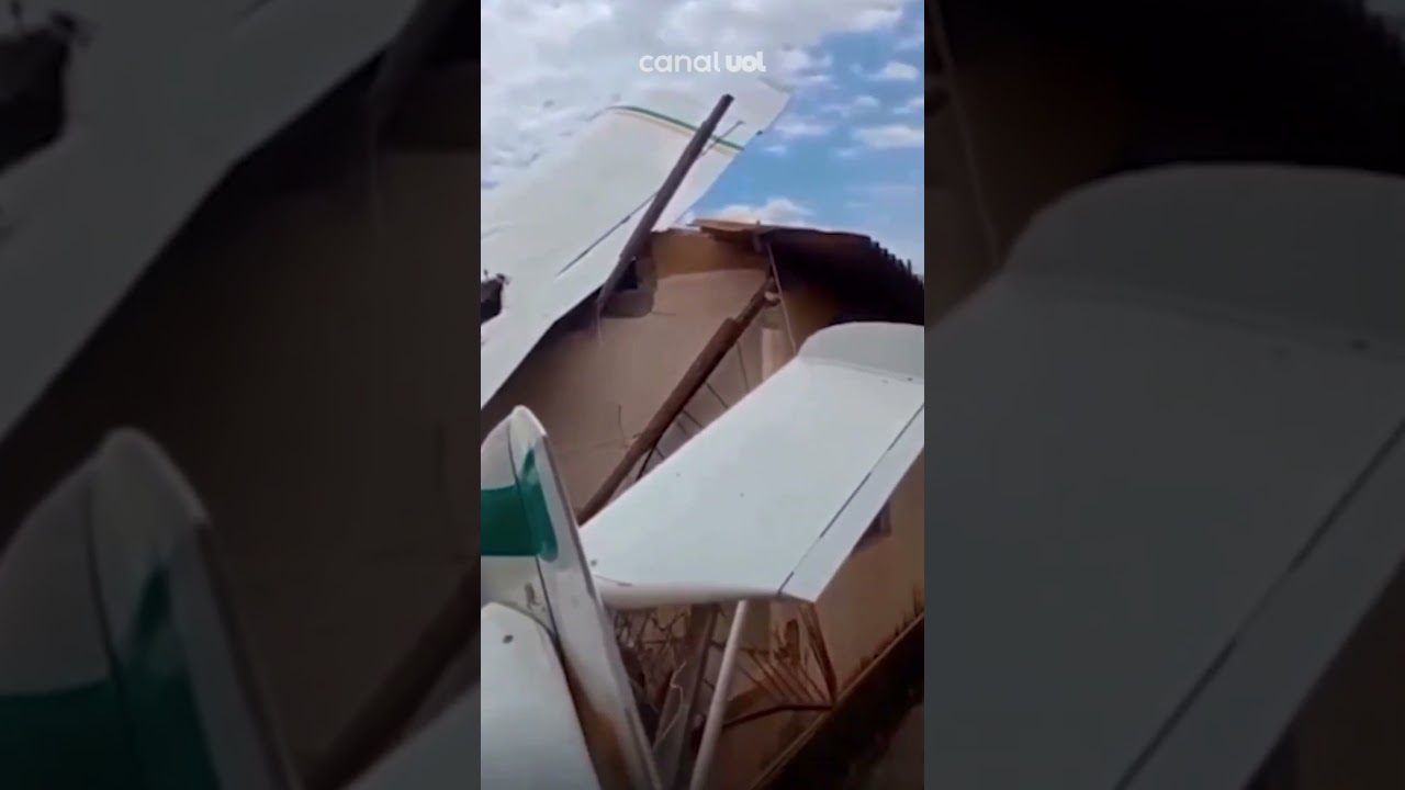 Avião de pequeno porte cai sobre casa em Goiânia veja imagens
