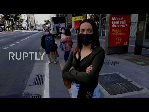 Brazil: Volunteers give out masks in Sao Paulo as public usage becomes mandatory