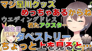 部屋のいろんなところに星川グッズがあるまつりちゃん【夏色まつり切り抜き】