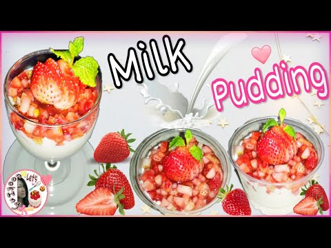 Strawberry-Milk-Pudding--พุดดิ Strawberry-Milk-Pudding--พุดดิ