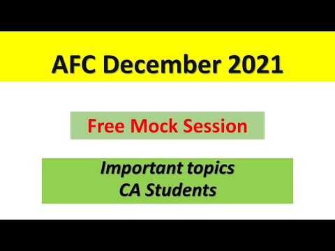 How to prepare AFC in remaining Days || important chapters for December 2021