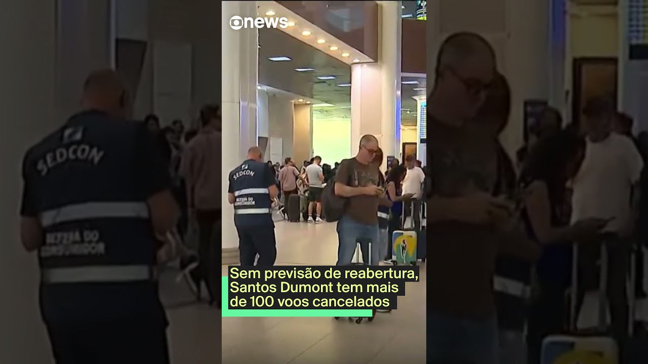 Sem previsão de reabertura Santos Dumont tem mais de 100 voos cancelados