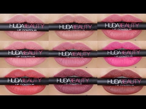 ALL Huda Beauty Lip Contour Swatches + REVIEW ?? INFO BOX