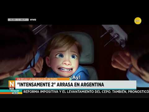 IntensaMente 2 está arrasando en la Argentina, en EE.UU. la película es un éxito ?N8:00? 18-06-24