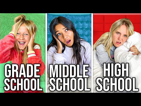 HIGH SCHOOL vs MIDDLE SCHOOL vs PRIVATE SCHOOL vs ELEMENTARY | Morning Routine w/ 16 kids
