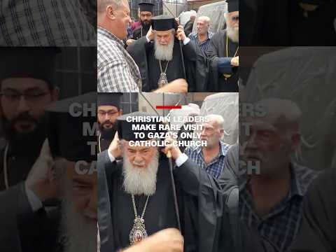 Christian leaders make rare visit to Gaza’s only Catholic church