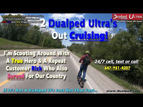 Rick & I Cruising On 2 Dualped Ultra's! World's Fastest Scooters..