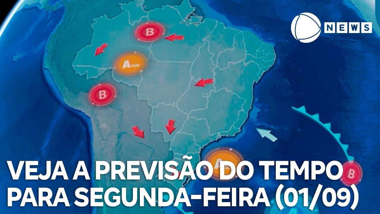 Confira a previsão do tempo para segunda-feira (01/09)