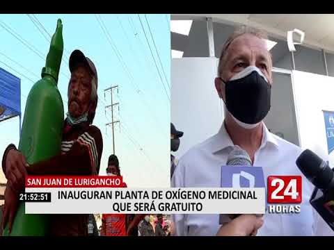 Jorge Muñoz inauguró planta de oxígeno en SJL