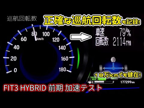 FIT3 HYBRID(前期型)加速テスト|18万キロ超でも絶好調!巡航回転数も正確測定済み!