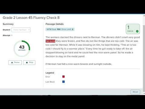 Reading Mastery Transformations - Fluency Checkouts